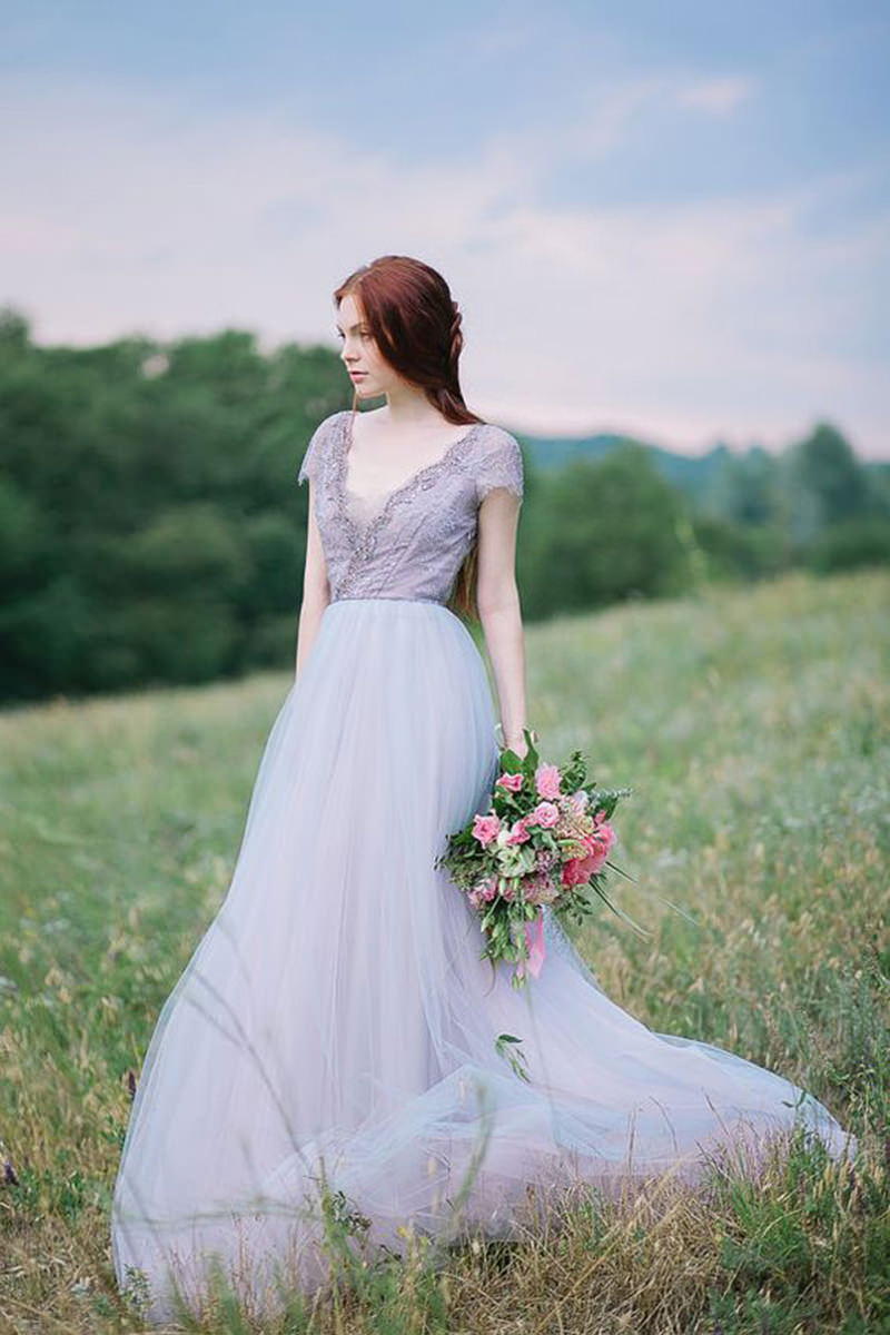 vestido de casamento lilás