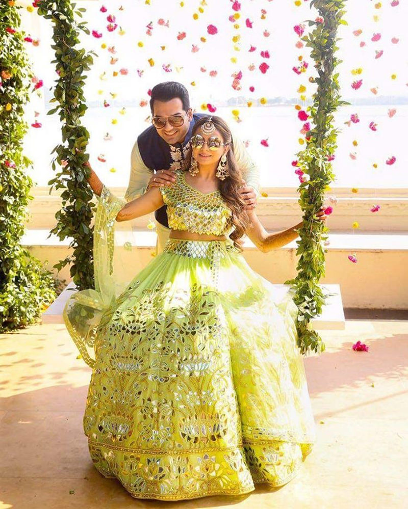 noivos-vestido-de-noiva-indiano-verde