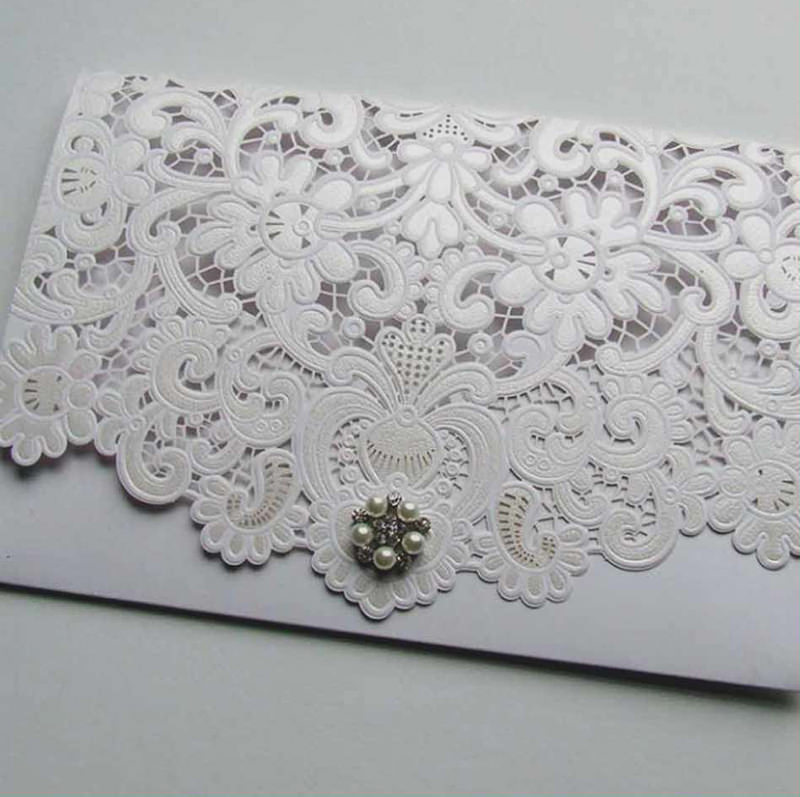 Laser Cut Wedding Invitations Elegant Laser Cut Pocketfold Weddi