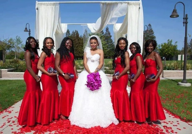 casamento madrinhas de vermelho