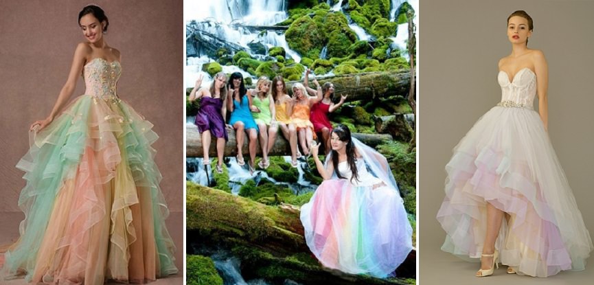 vestidos de noivas coloridos