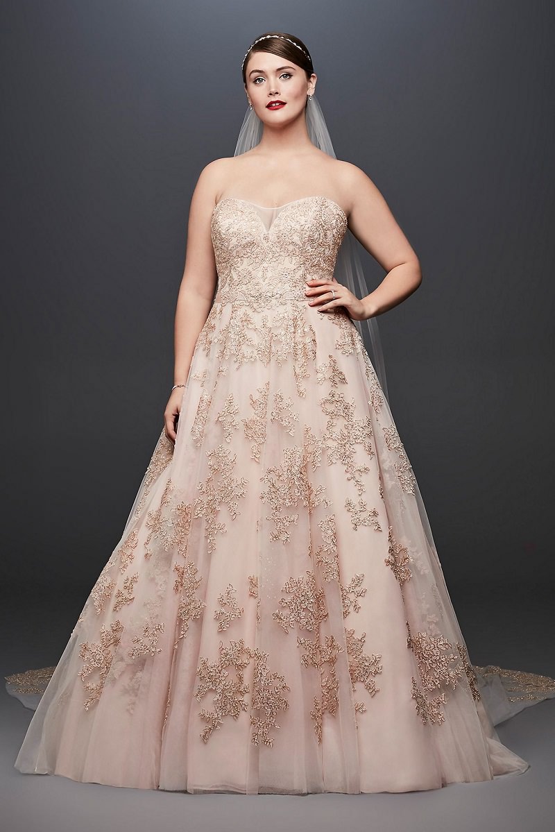 vestido de noiva rose gold