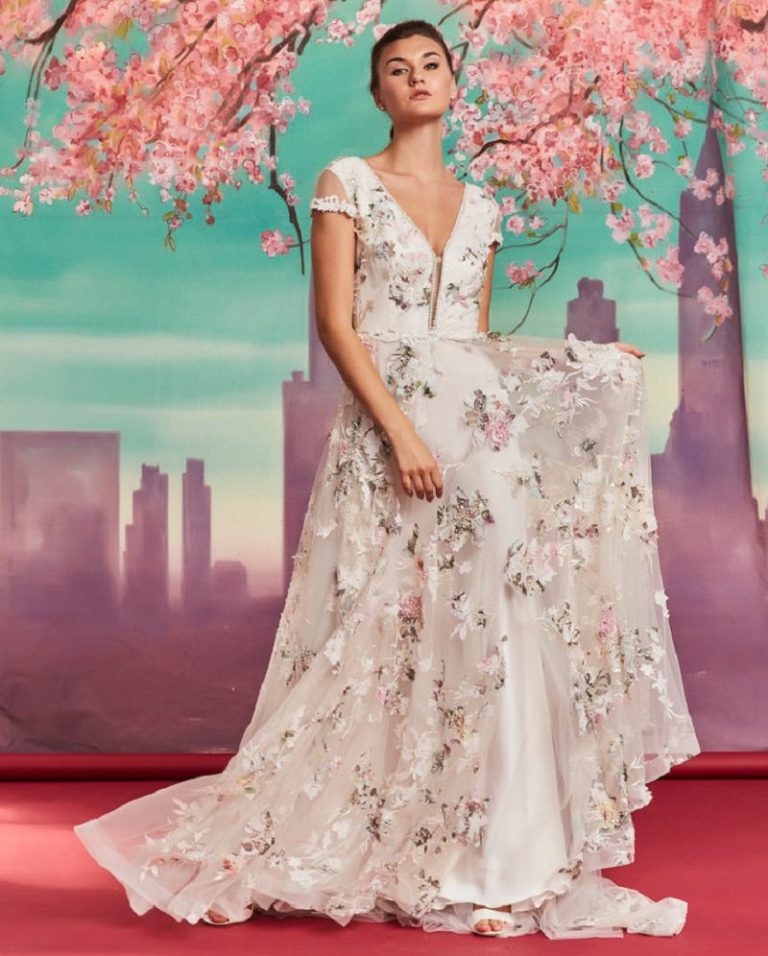18 vestidos de noiva florais para seu casamento no campo - eNoivado