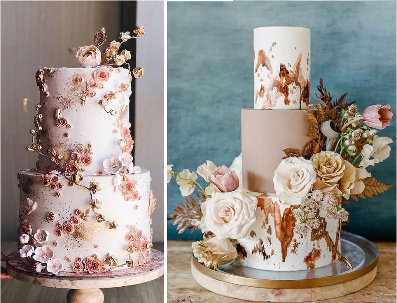 14-12-bolos-de-casamento-boho-cartela-de-cores-marrom-rosa-flores